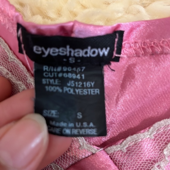 Pink Satin Camisole Top with Lace Trim by Eyeshadow/ Size Small - Picture 4 of 7
